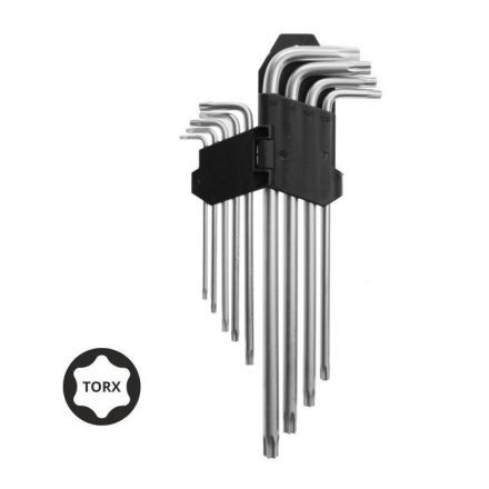 TORX KULCS KÉSZLET, T10-T50, 9 DARABOS, HOSSZÍTOTT, AWTOOLS